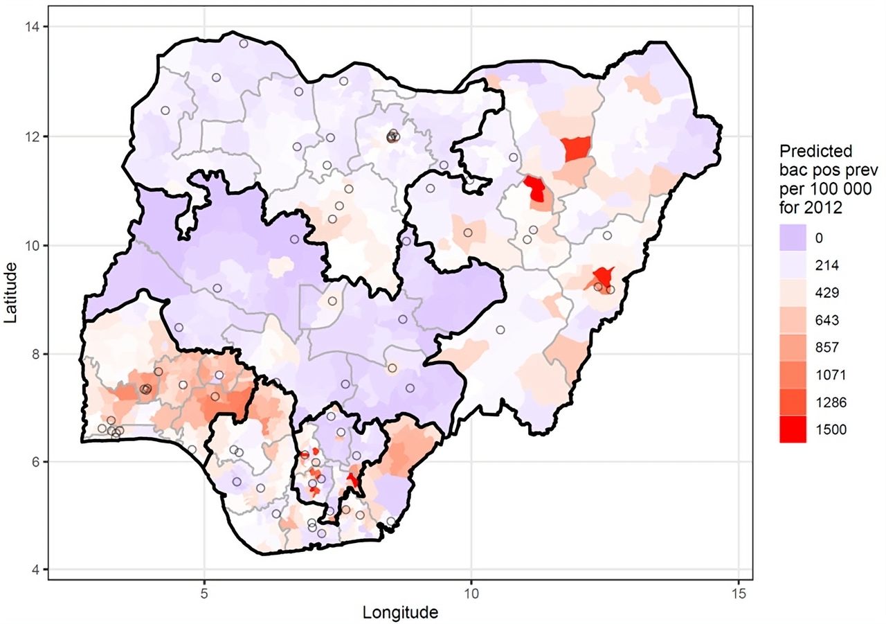 Nigeria TB hotspot map for geospatial intervention targeting